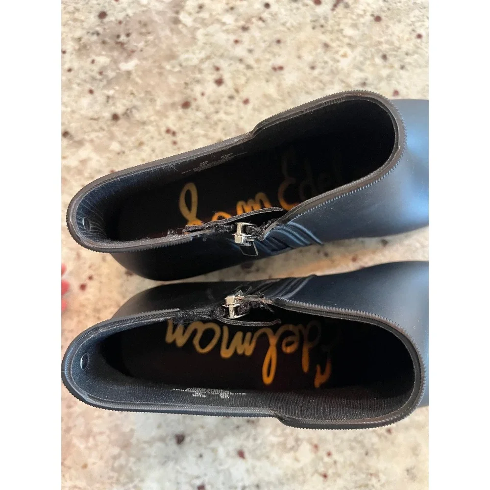 Sam Edelman Petty Rain Black Matte Waterproof Ankle Booties Zipper 8